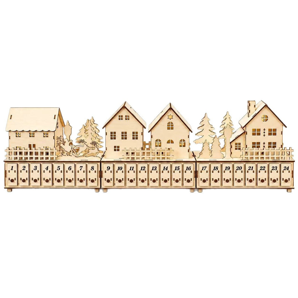 Illuminated wooden Advent calendar