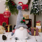 Illuminated Christmas gnome figurines with knitted hat