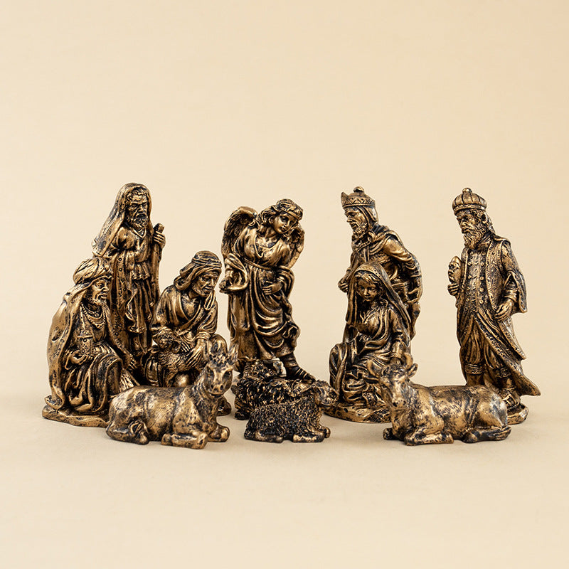 Nativity figures set made of resin, 8-piece