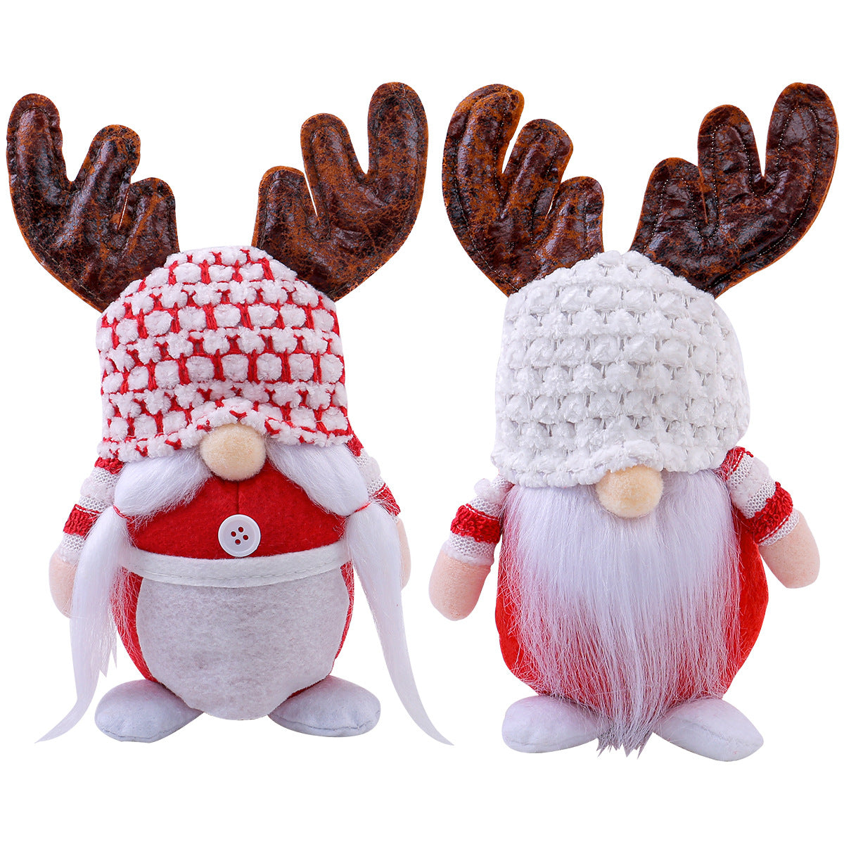 Christmas Elf Figure with Antler Hat, Standing