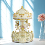 Miniature carousel music box made of resin