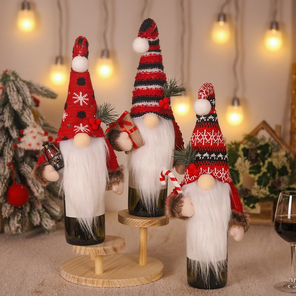 Decorative gnome figurine with Christmas accessories