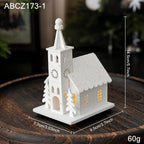 Illuminated wooden house for Christmas decoration