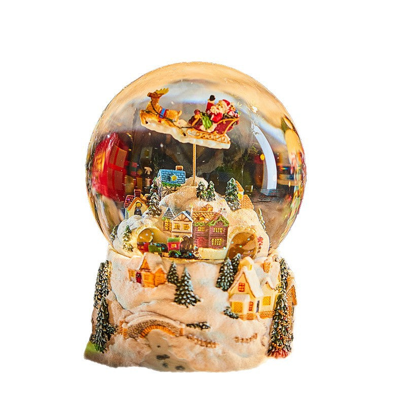 Christmas glass ball with music and light