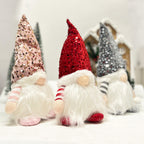 Lighted Christmas elf figure with sequin hat
