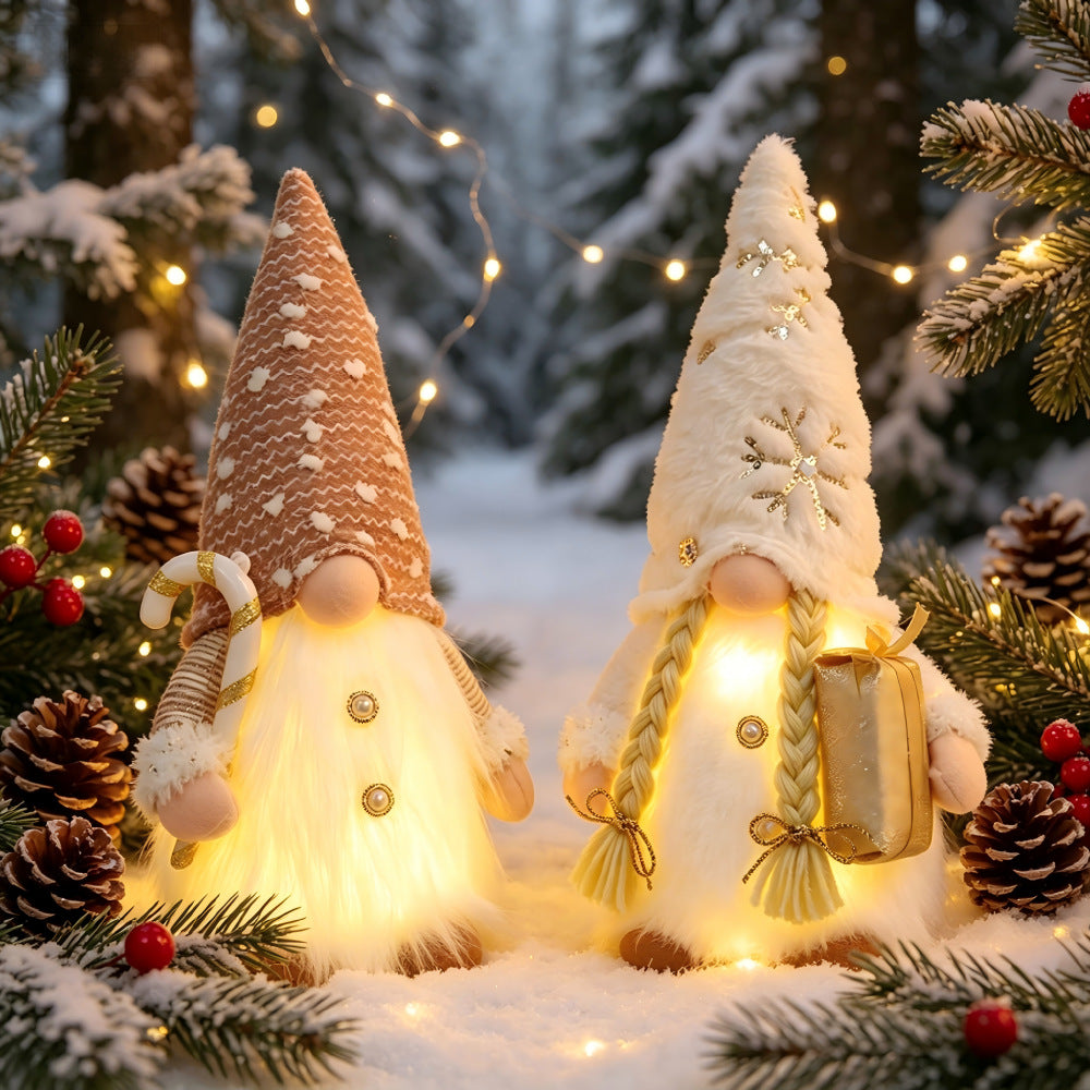 Glowing Christmas Gnome with Sequin Hat