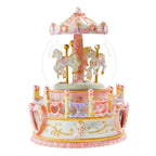 Crystal music box with carousel design