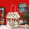 Illuminated wooden house for the Christmas season