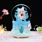Decorative music box with carousel and snow effect