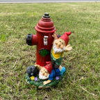 Gnome figure with red hat and hydrant motif