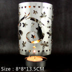 Rotating tealight holder made of brass, Christmas design