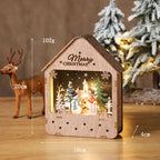 Illuminated wooden house, LED Christmas decoration