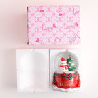 Christmas music box snow globe with light and snowfall