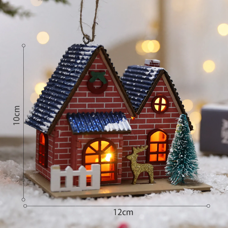 Decorative Christmas wooden house with lighting