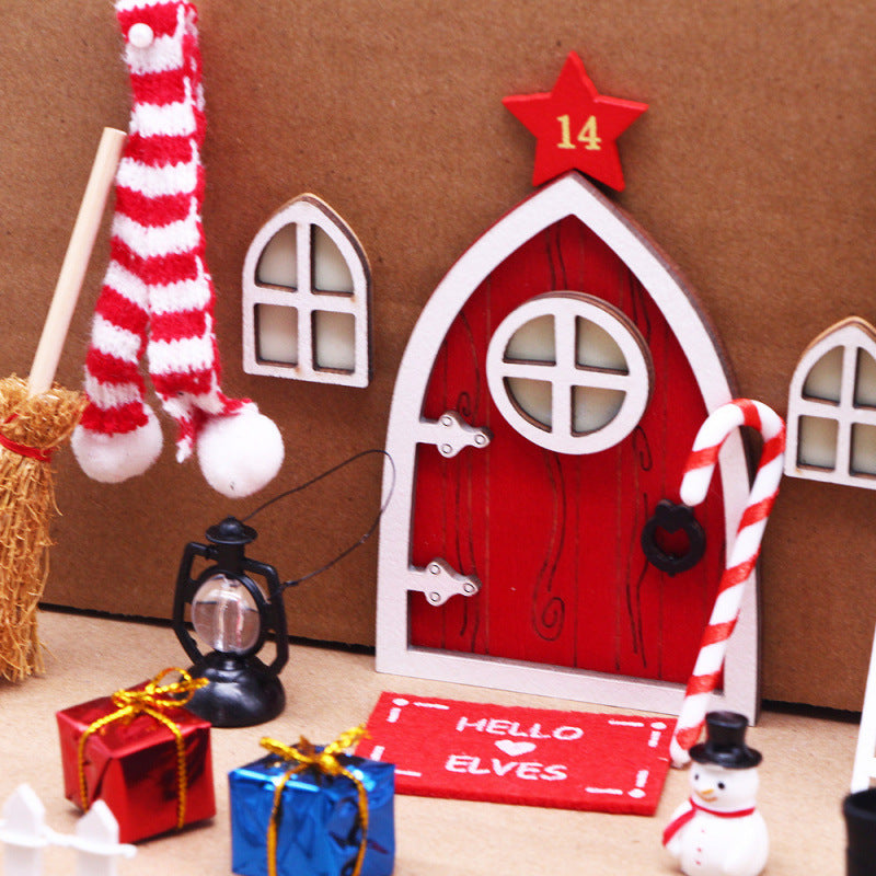 Miniature Elf Door with Lighting Effect for Dollhouses