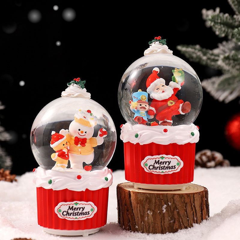 Large bright Christmas snow globe for the table