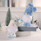 Standing Christmas Elf Figure with Snowflake Design