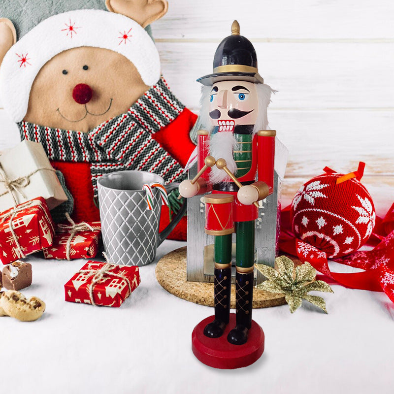 Wooden Nutcracker Soldier, 14 inches, Drummer Design