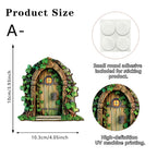 Decorative miniature fairy door made of wood for plants and gardens