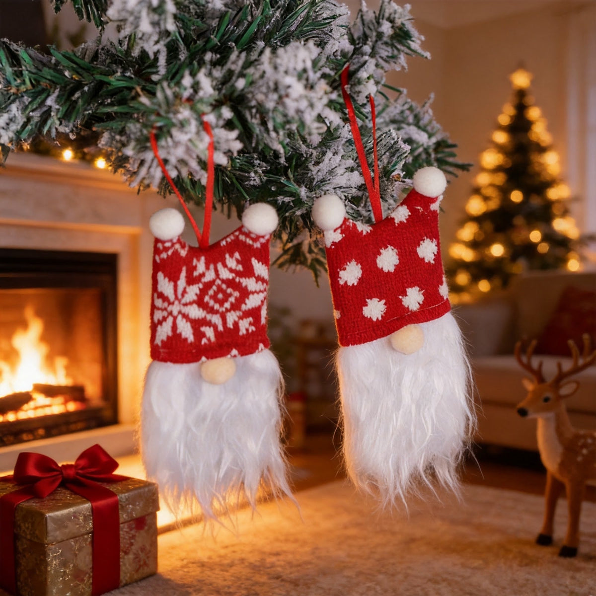 Fabric Christmas Ornaments Gnome Set