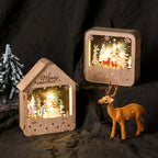 Illuminated wooden house, hand-painted, LED night light