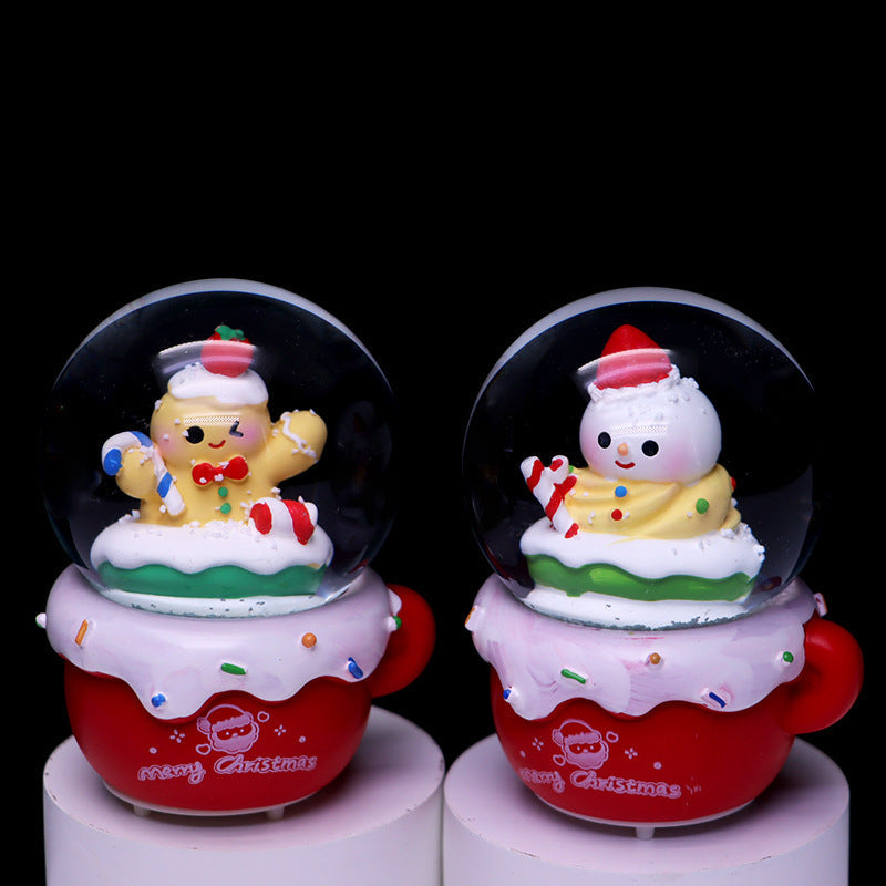 Mini snow globe in dessert cup design