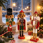 Decorative nutcracker figure made of wood, 30 cm