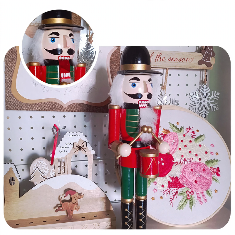 Wooden Nutcracker Soldier, 14 inches, Drummer Design