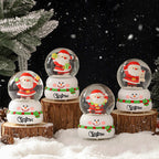 Small Christmas snow globe with light