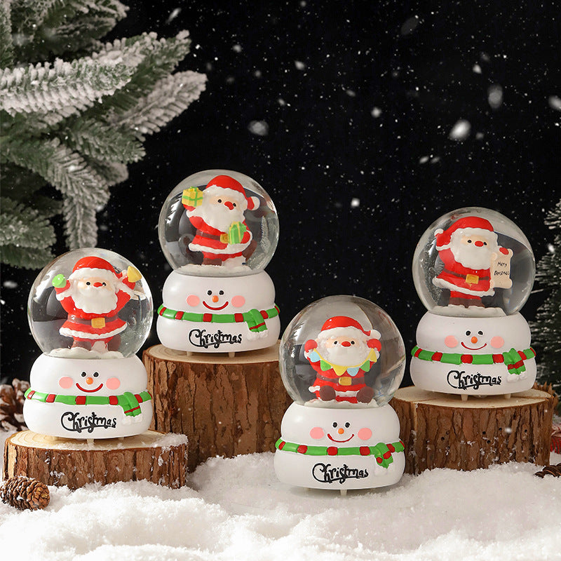 Small Christmas snow globe with light