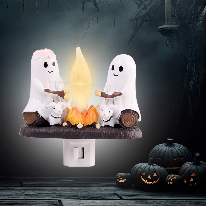 Decorative resin figure with night light effect