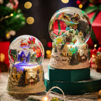 Santa Claus glass ball with music and light