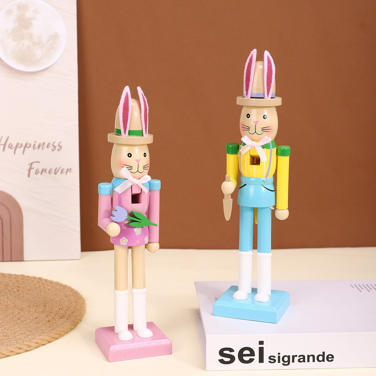 Easter Nutcracker Figure, Rabbit, Wood