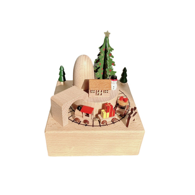 Music box made of beech wood, hand-painted design