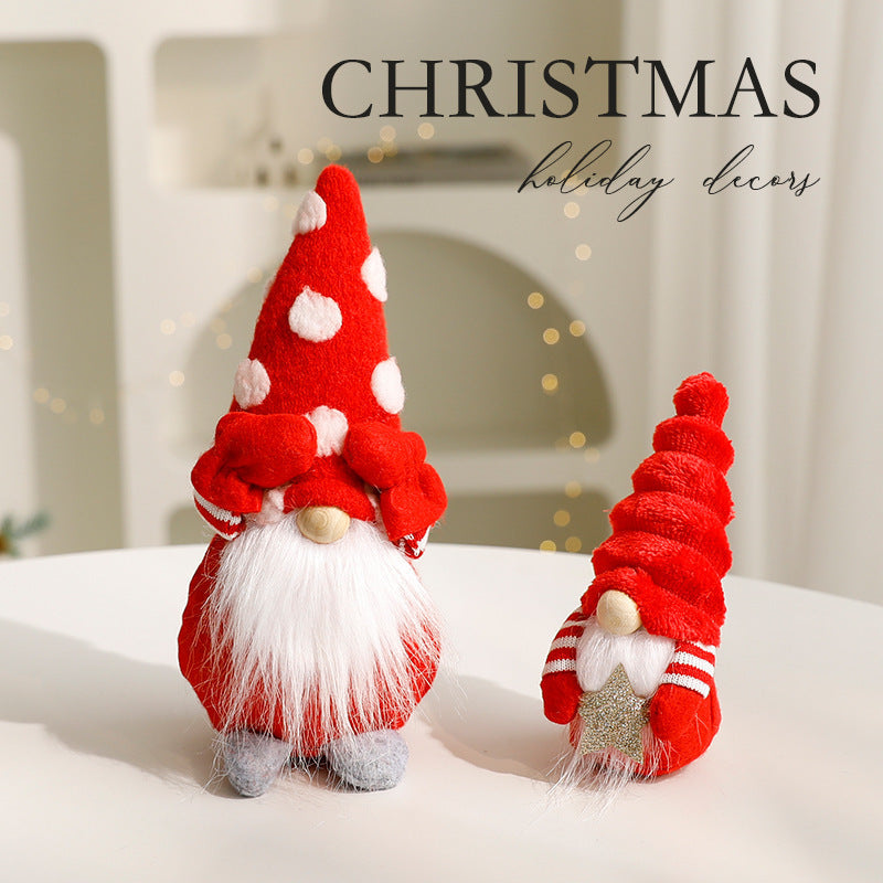 Decorative gnome with antlers, fabric figure