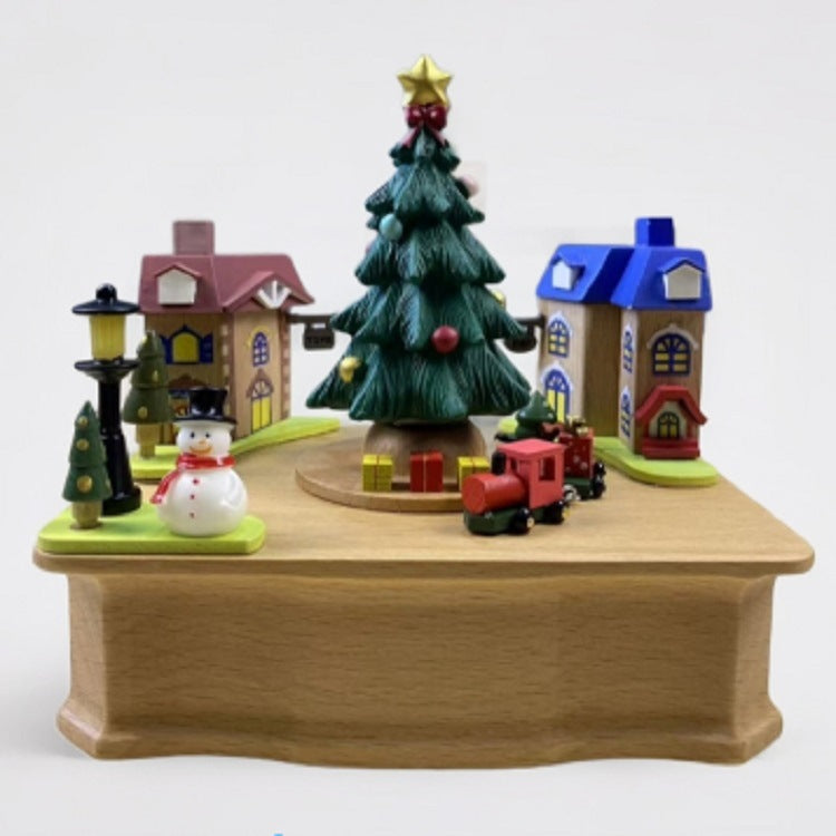 Decorative wooden Christmas music box