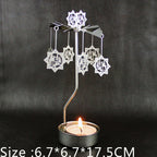 Rotating metal candle holder, 6.7x6.7x17.5 cm