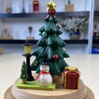 Christmas music box made of wood with winding mechanism
