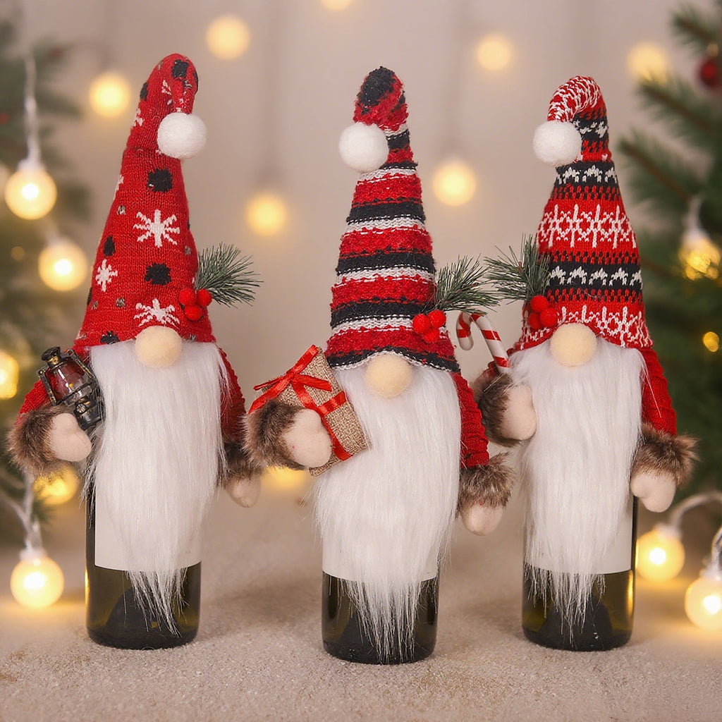 Decorative gnome figurine with Christmas accessories