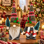 Decorative gnome figure with knitted hat