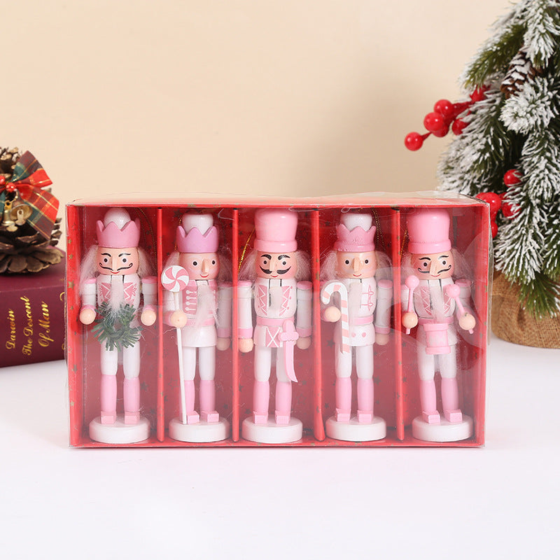 Wooden nutcracker, 12 cm, Pink