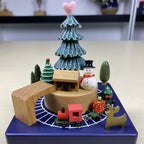 Decorative wooden music box for Christmas