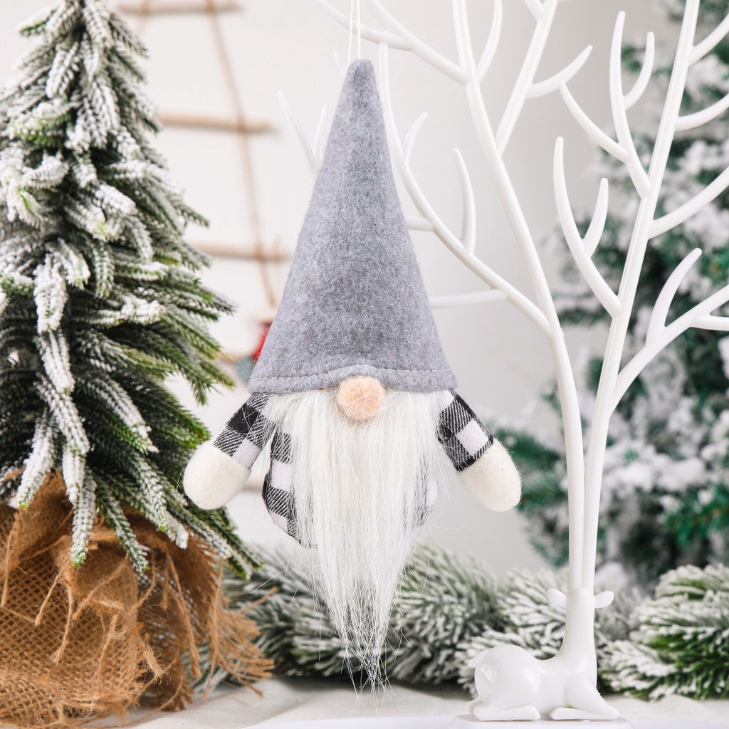 Scandinavian Gnome Pendant in Checkered Pattern