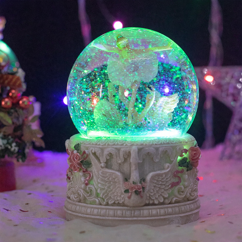 Music box with dancing ballerina and carousel