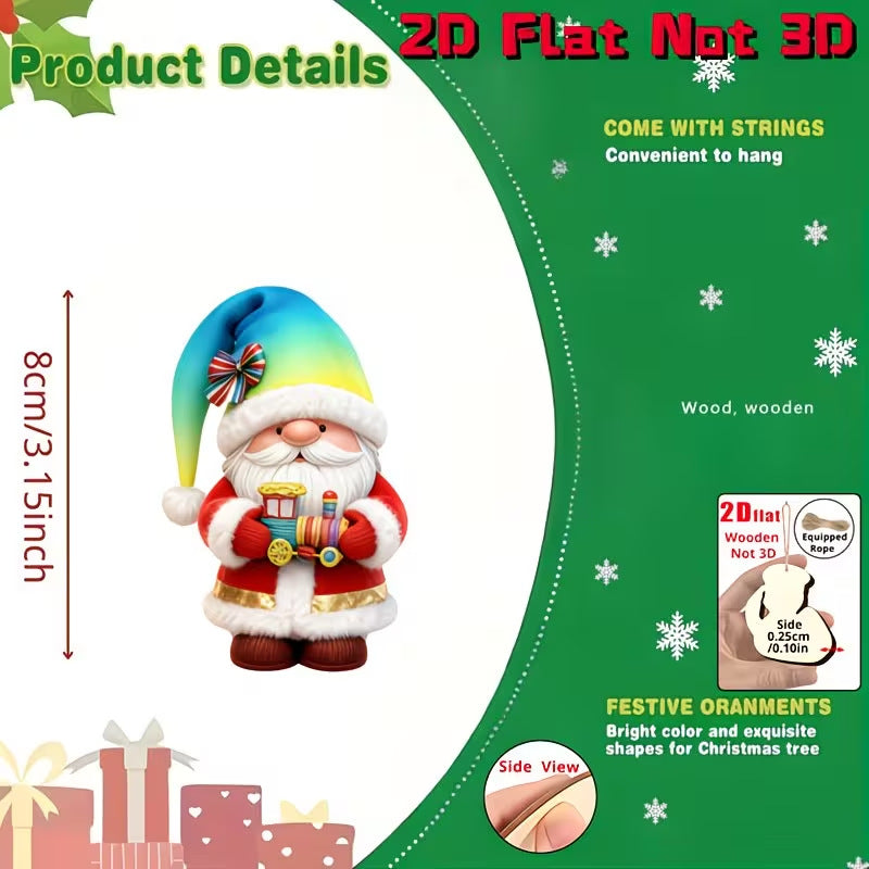 Christmas Elf Wooden Ornament Set
