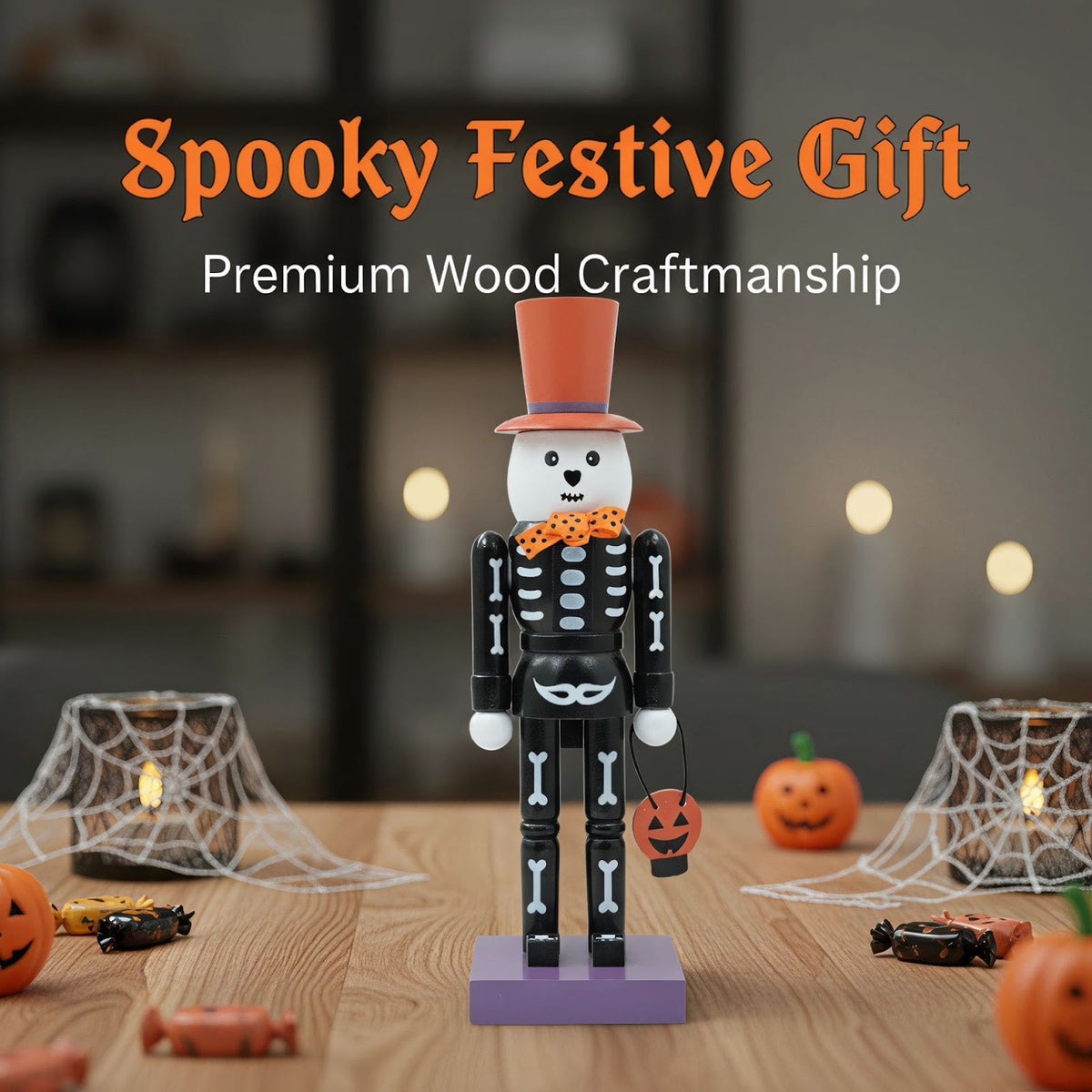 Decorative nutcracker in skull design, 25.5 cm