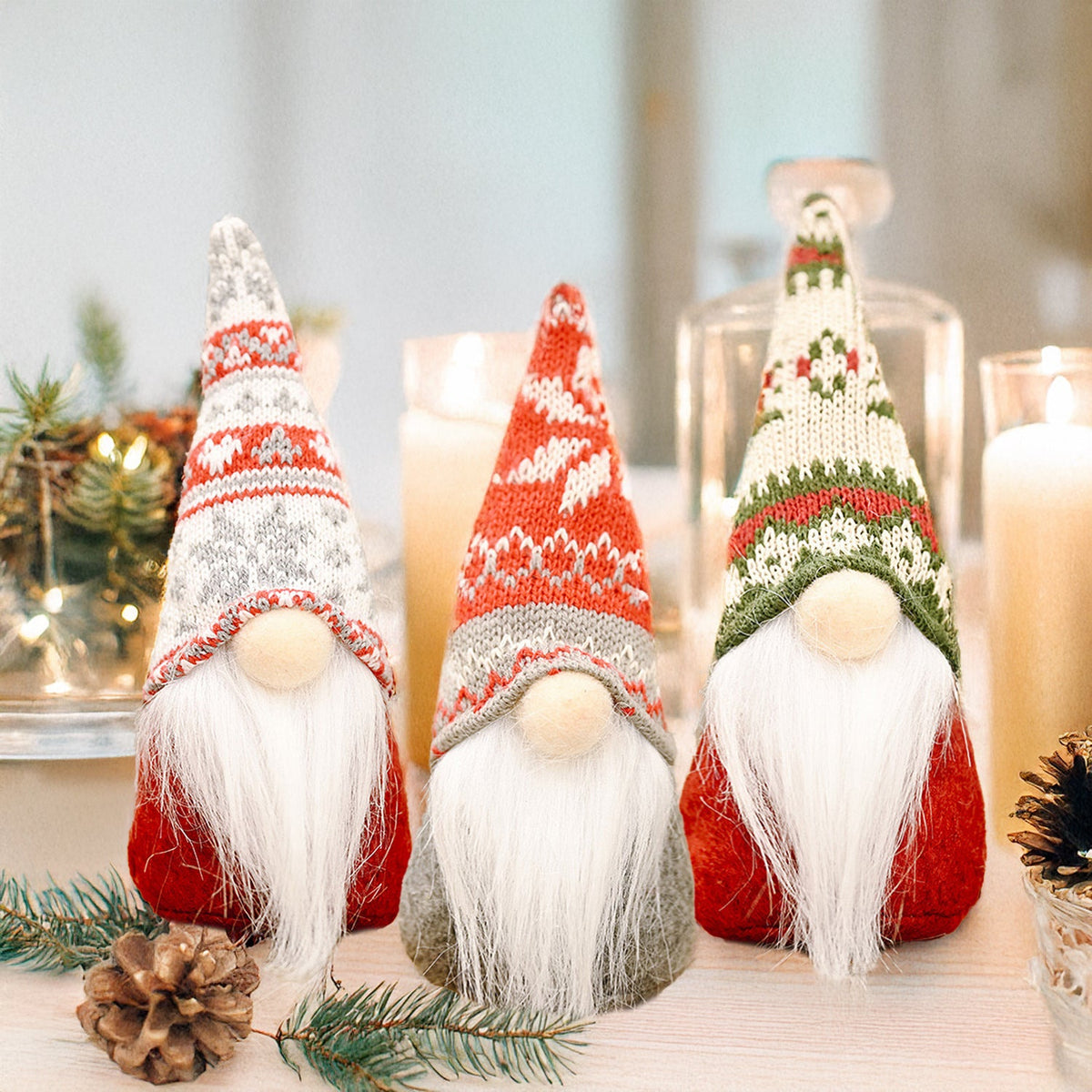 Decorative gnome figure, standing, made of fabric