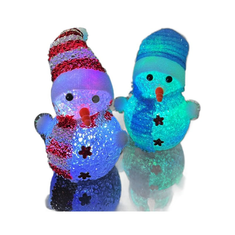 Illuminated LED Snowman made of plastic