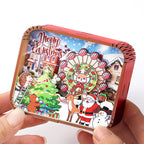 Decorative wooden music box with Christmas motif