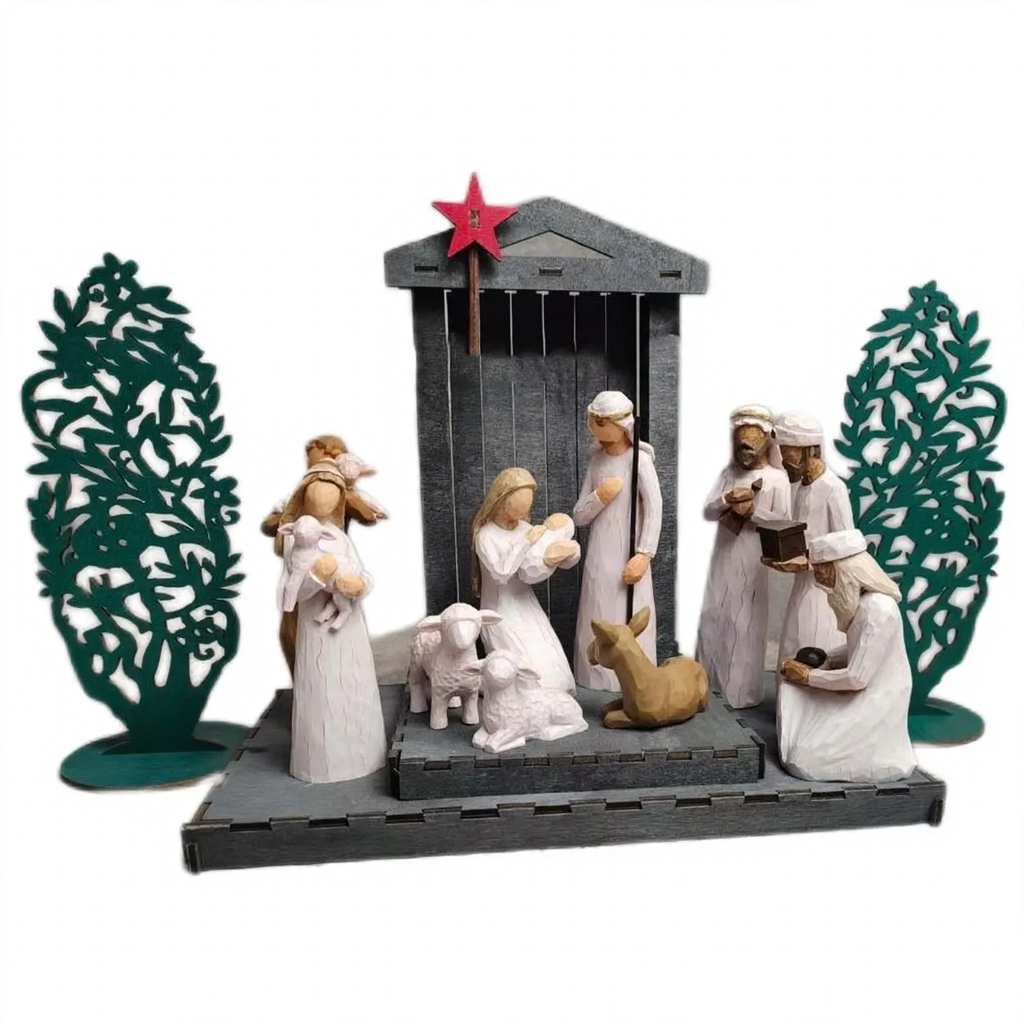 Decorative nativity figure made of resin